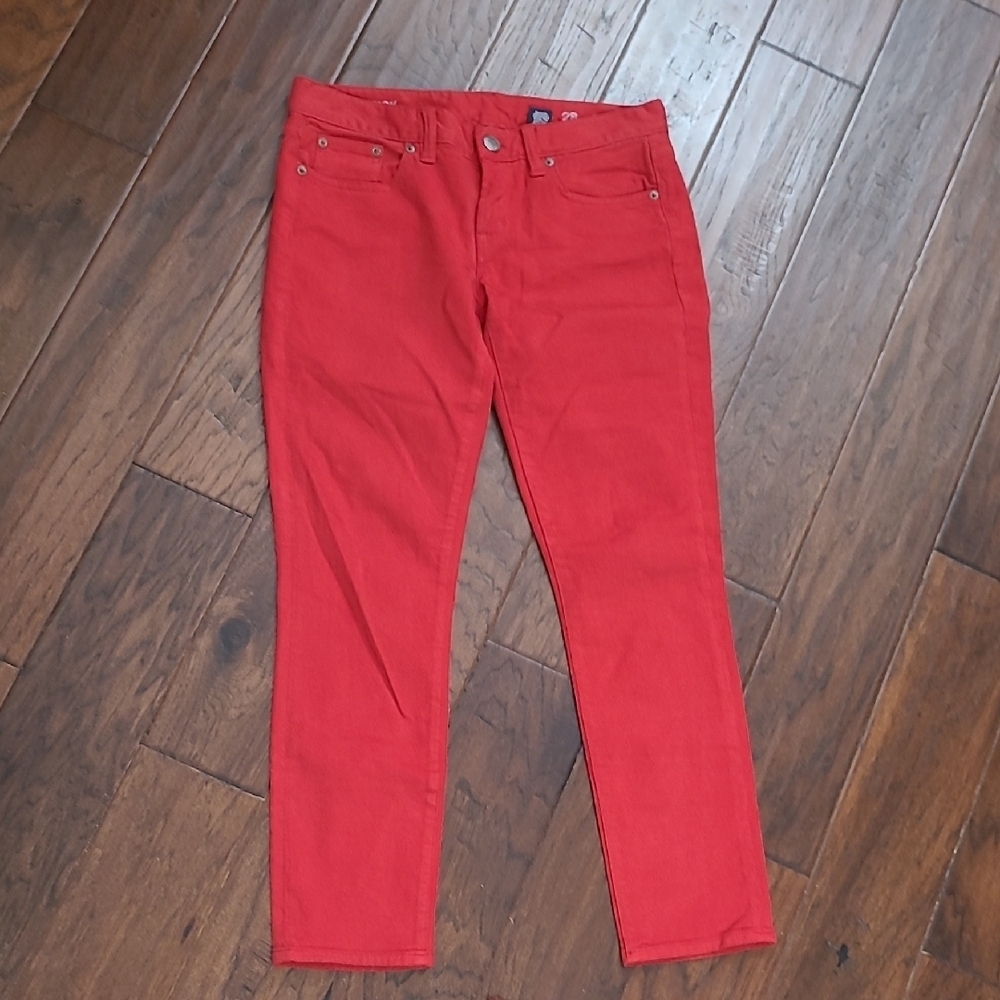 J. Crew Red Toothpick Ankle Jeans size 28